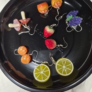 Fruit and Mushroom Earring Set